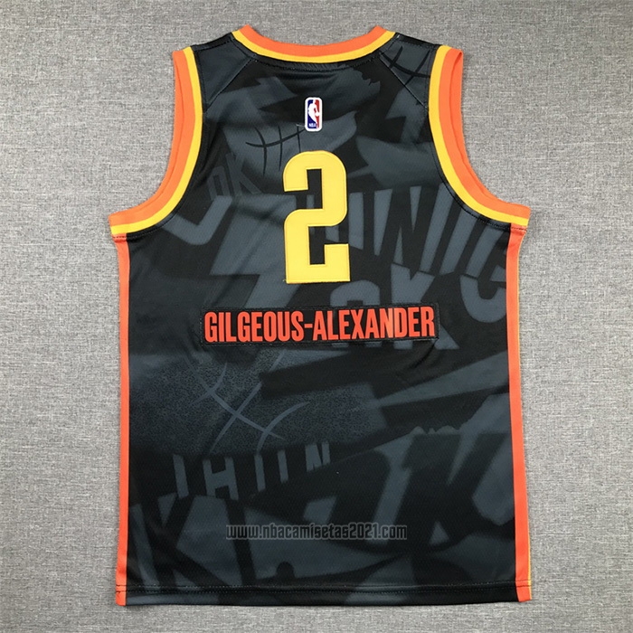 Camiseta Nino Oklahoma City Thunder Shai-Gilgeous Alexander #2 Ciudad 2023-24 Negro